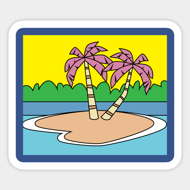 Lonely Island Relaxation Sun Sticker by flofin